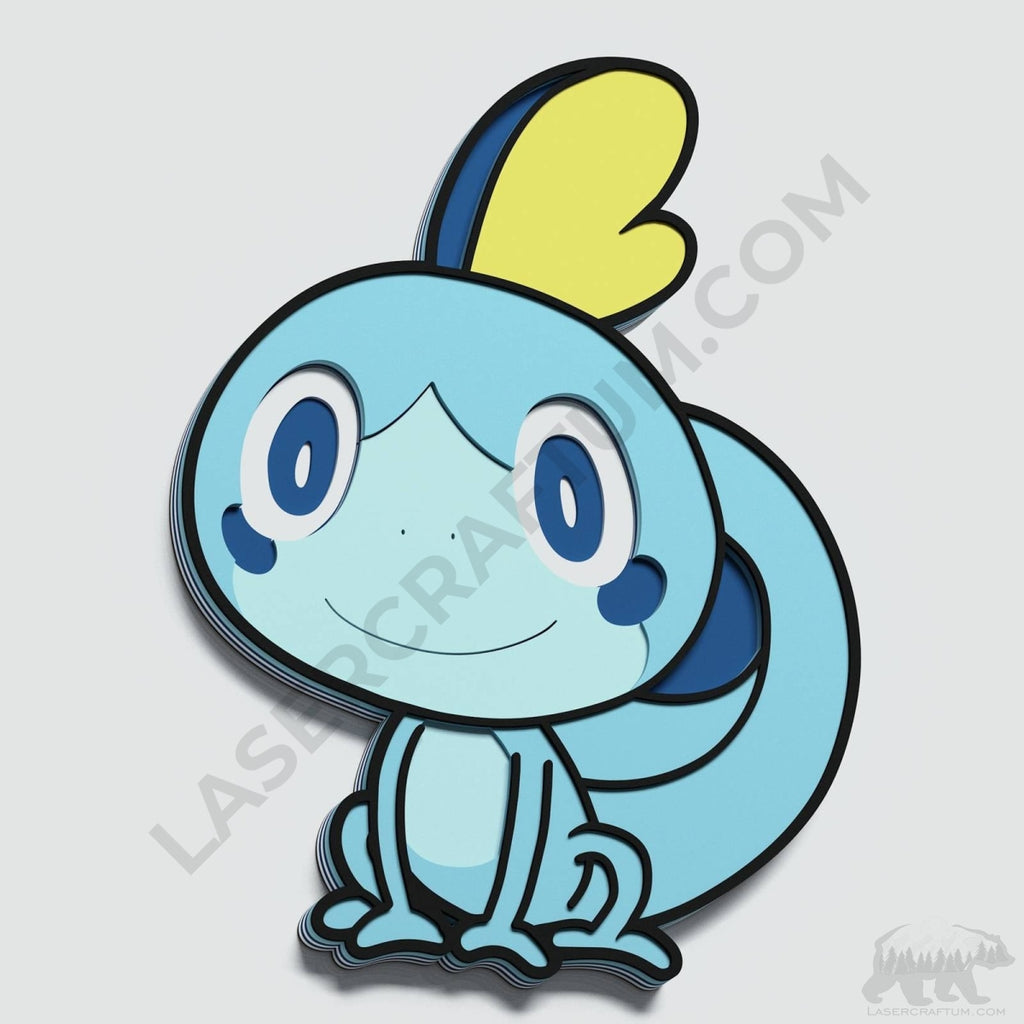 Sobble pokemon layered design for cutting