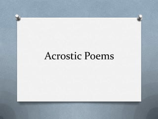 Acrostic poems ppt