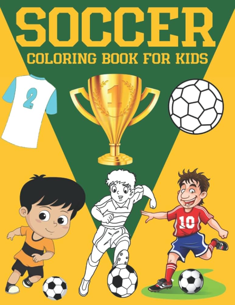 Soccer coloring book for kids ages
