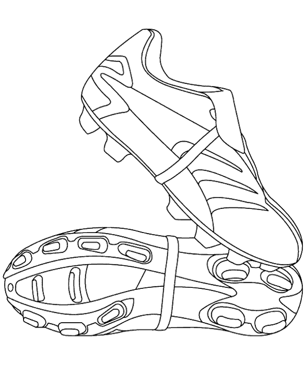 Football boots coloring page soccer