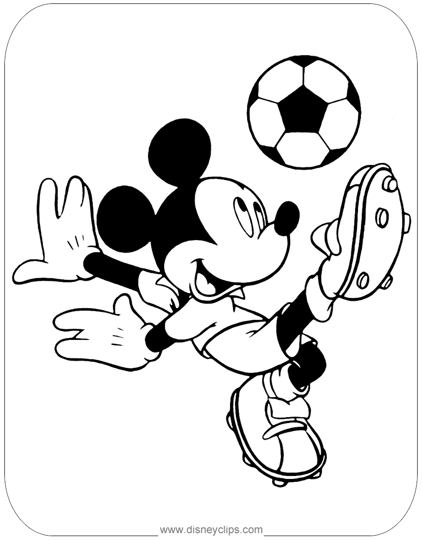 Mickey mouse soccer coloring pages