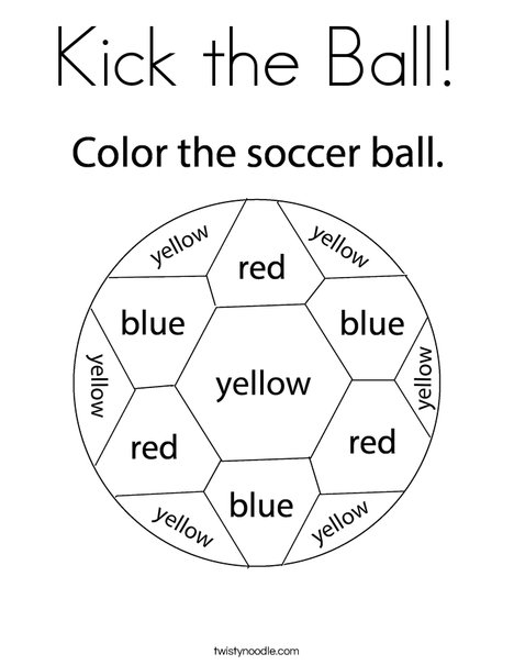 Kick the ball coloring page
