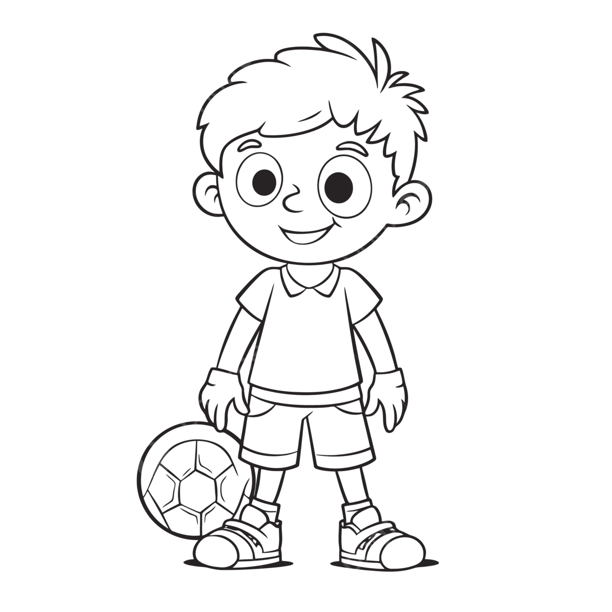 Boy holding a soccer ball coloring sheet outline sketch drawing vector wing drawing soccer drawing ring drawing png and vector with transparent background for free download