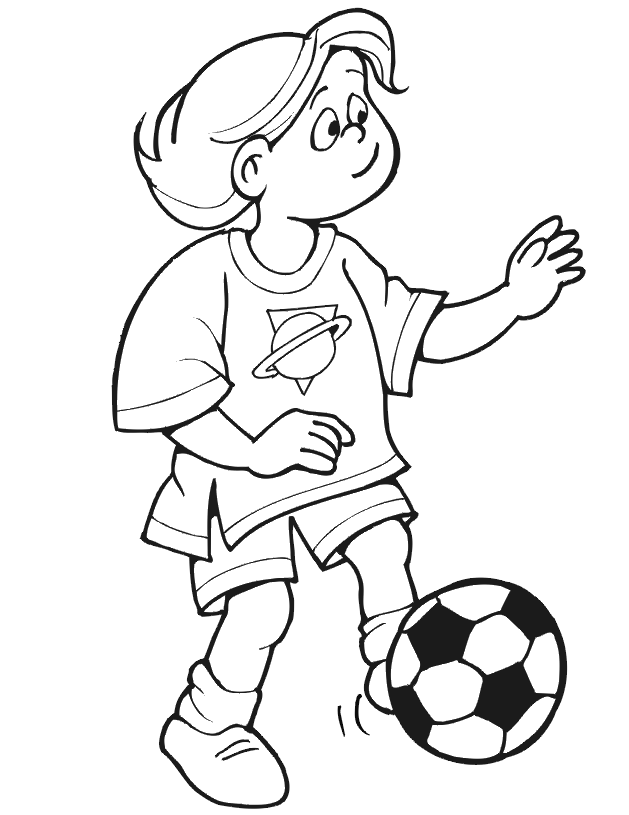 Soccer coloring page girl kicking ball