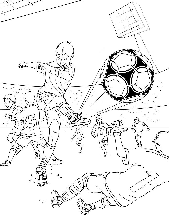 Soccer coloring mixed media by art house design