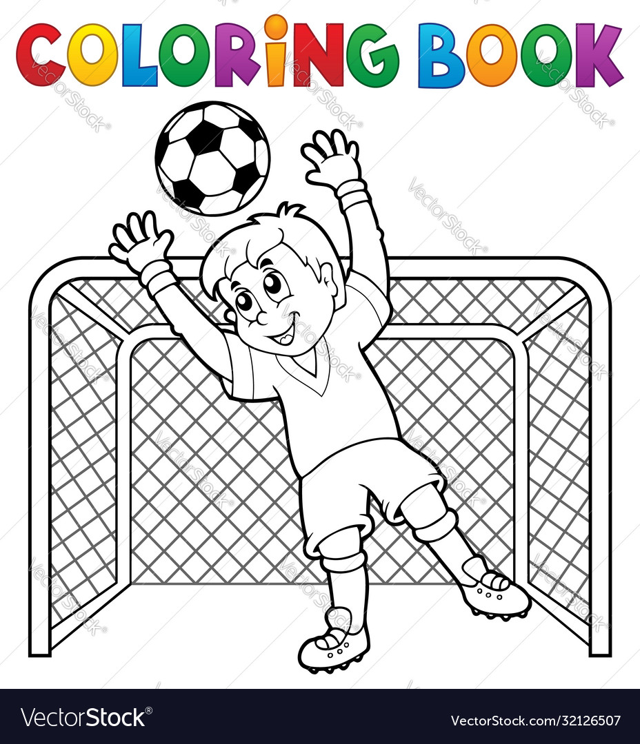 Coloring book soccer theme royalty free vector image
