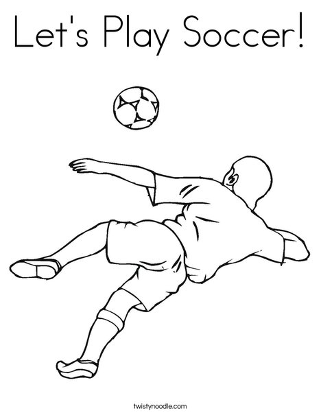 Lets play soccer coloring page