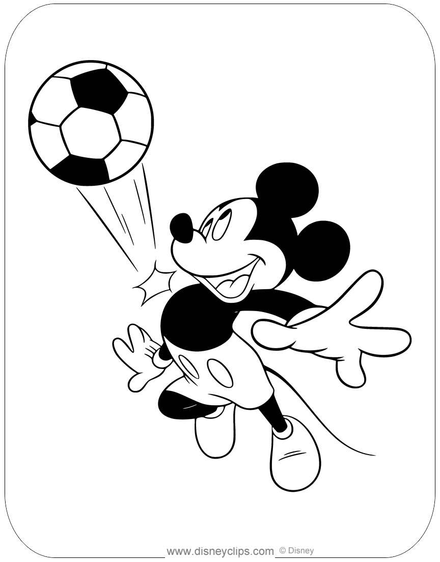 Mickey mouse soccer coloring pages