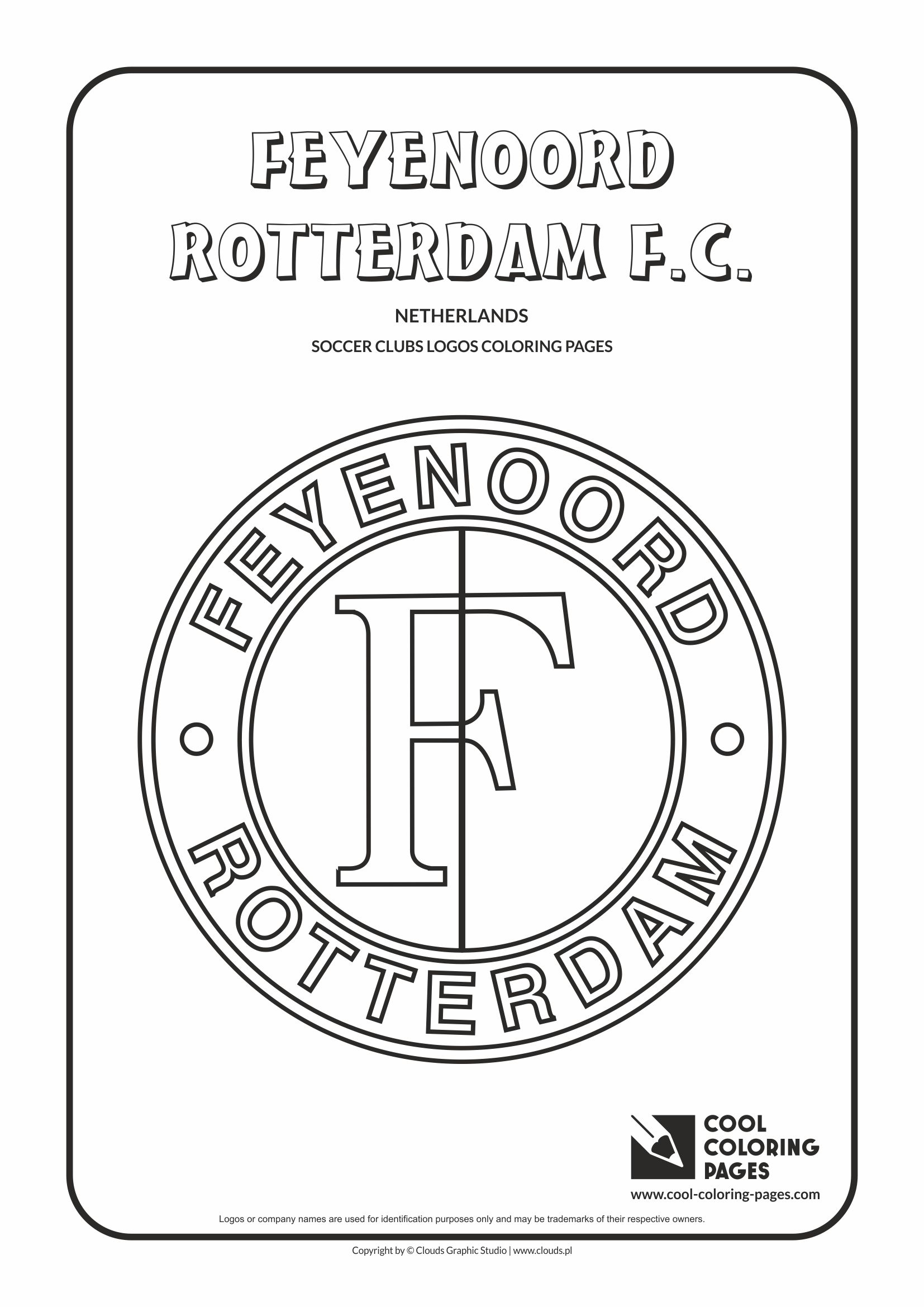 Cool coloring pages feyenoord rotterdam logo coloring page