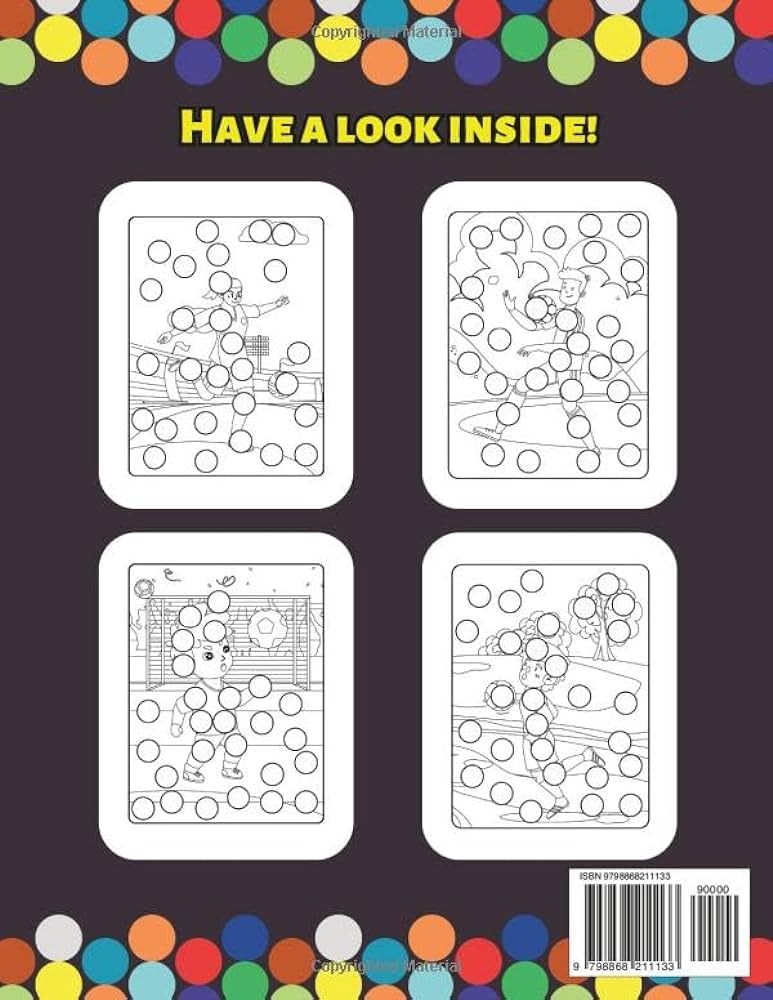Giant soccer dot marker coloring book for kids age