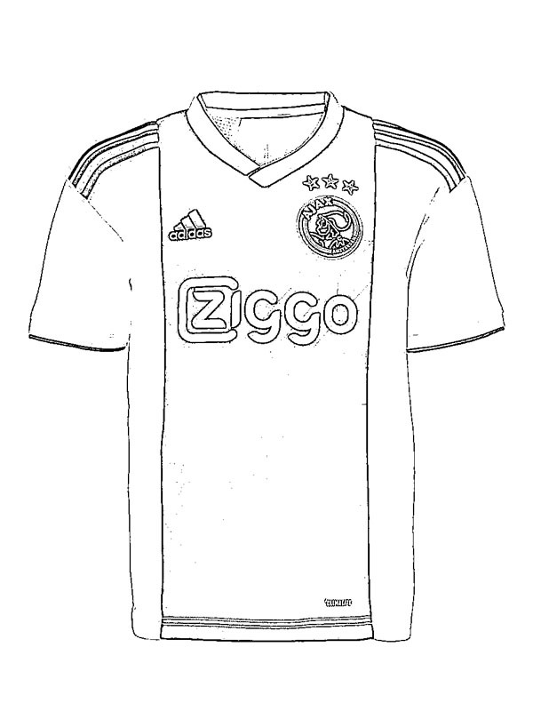 Ajax soccer team jersey coloring page