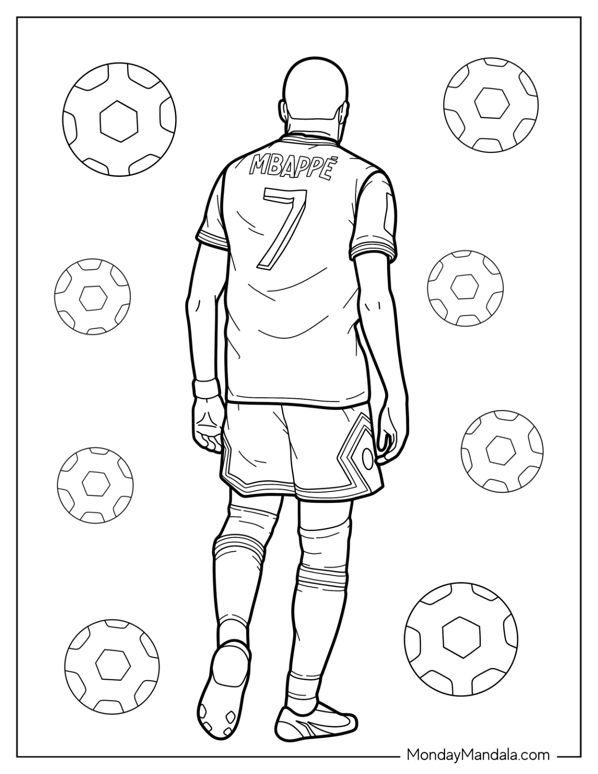 Kylian mbappã coloring pages free pdf printables