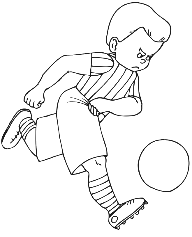 Soccer coloring page serious player
