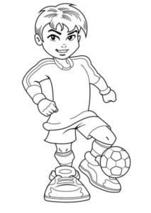 Printable with a football player from barcelona football club coloring page