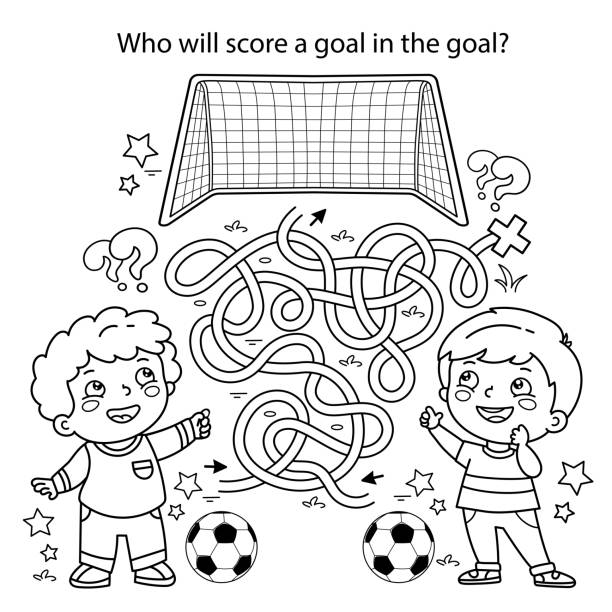 Maze soccer stock illustrations royalty