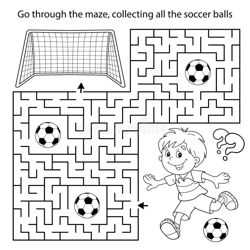 Soccer maze puzzle stock illustrations â soccer maze puzzle stock illustrations vectors clipart