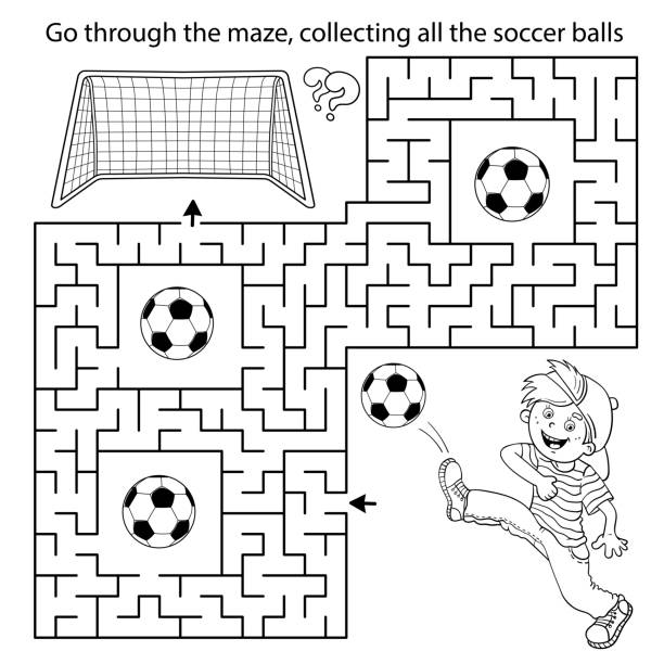 Maze soccer stock illustrations royalty