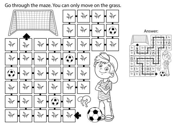 Maze soccer stock illustrations royalty