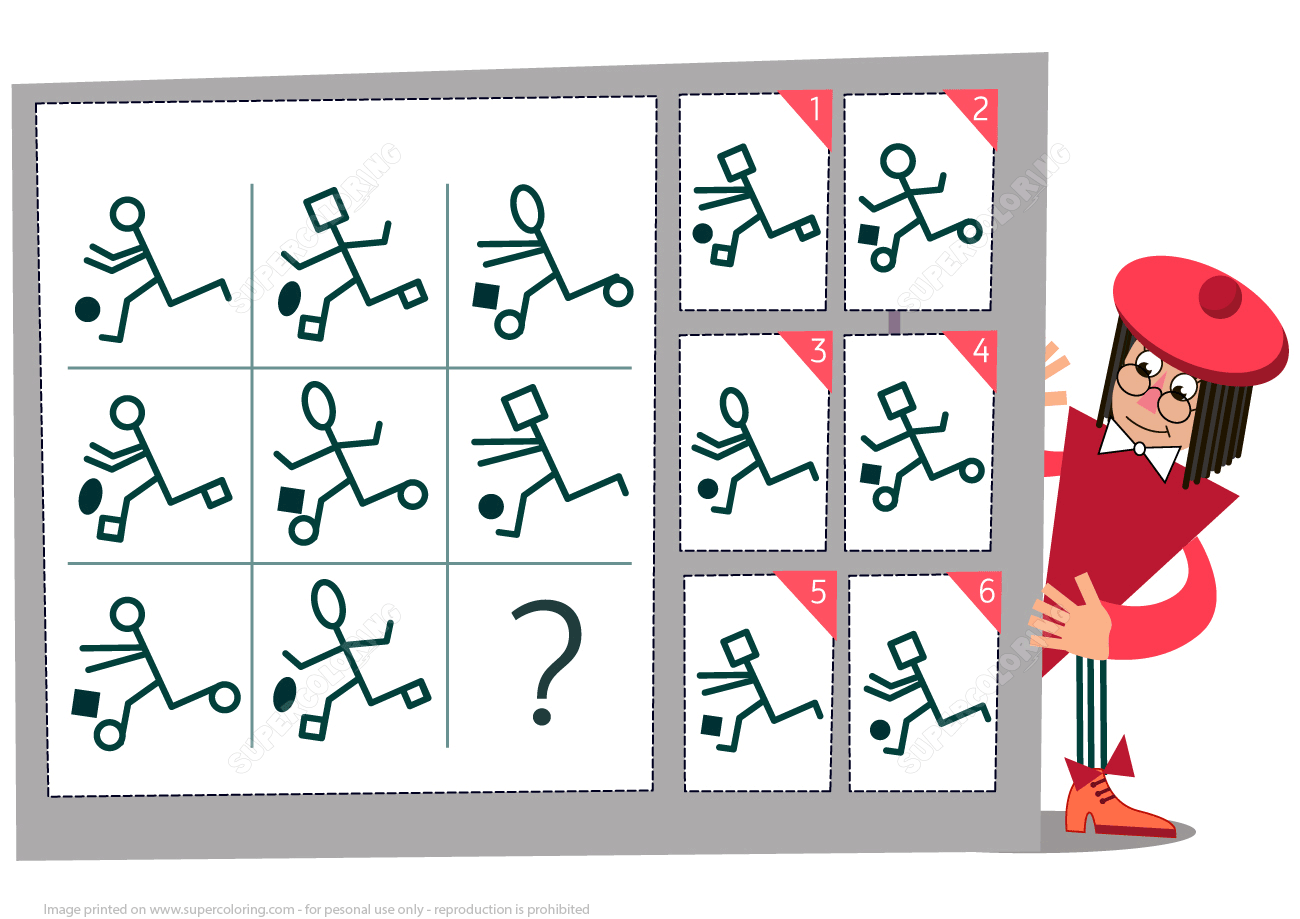 Find the missing football player visual brain teaser free printable puzzle games