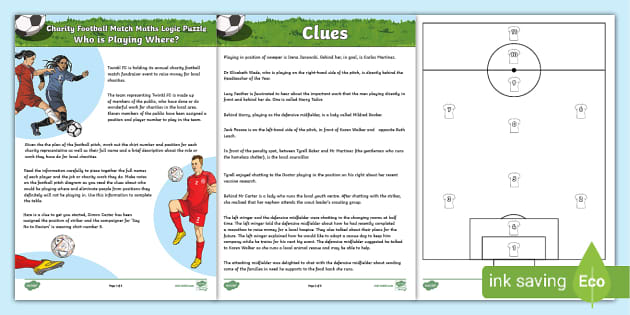 Ð ks maths logic puzzle the charity football match