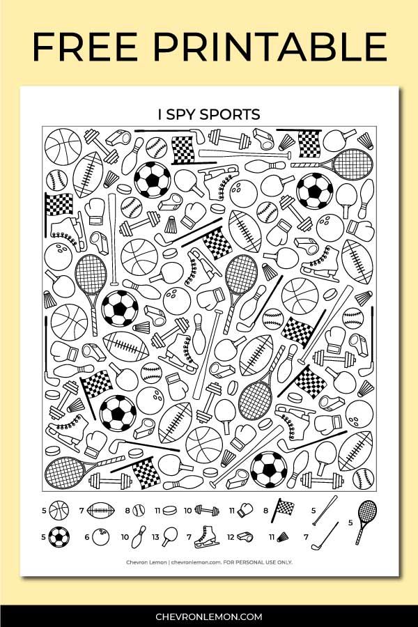 Sports i spy game for kids