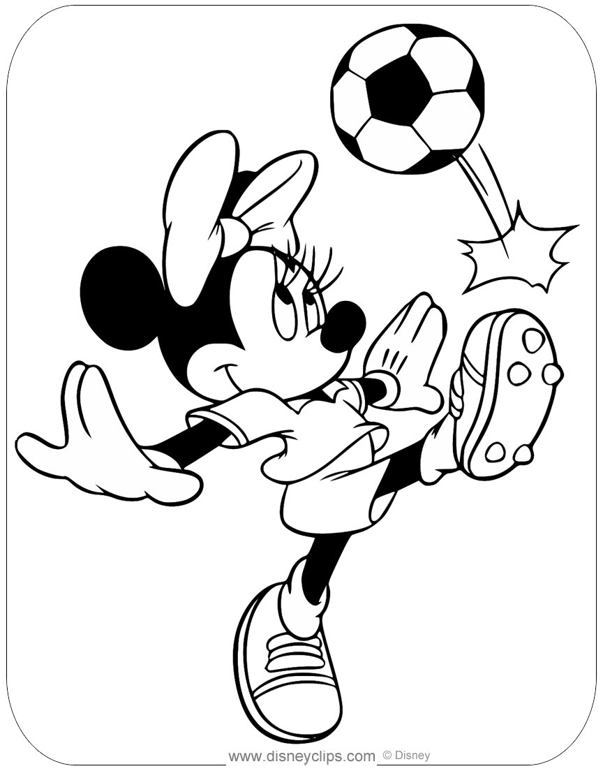 Minnie mouse sports coloring pages