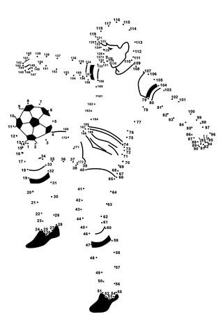 Soccer player dot to dot soccer crafts coloring pages soccer