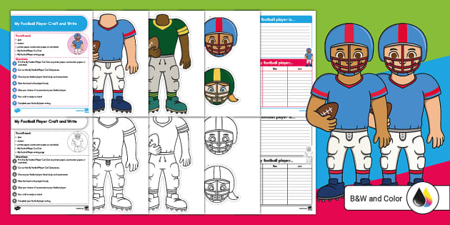 My football player craft and write activity teacher made