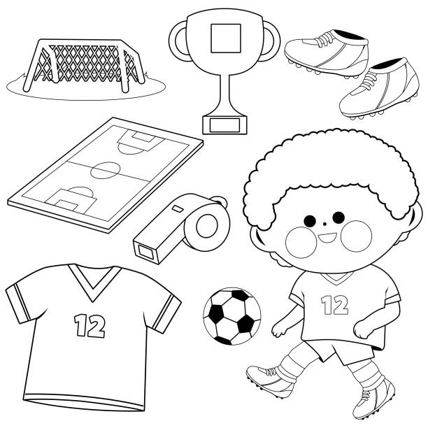Kids soccer boots stock illustrations royalty