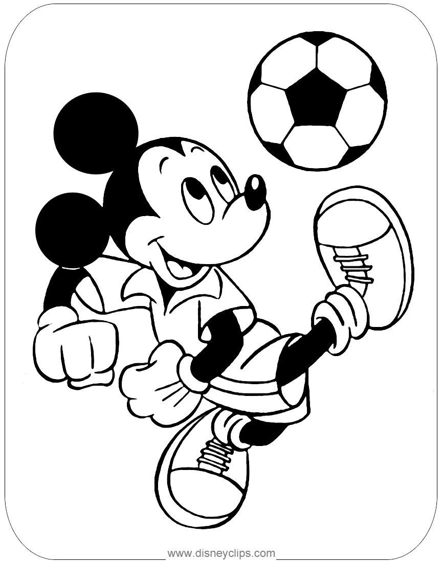Mickey mouse soccer coloring pages