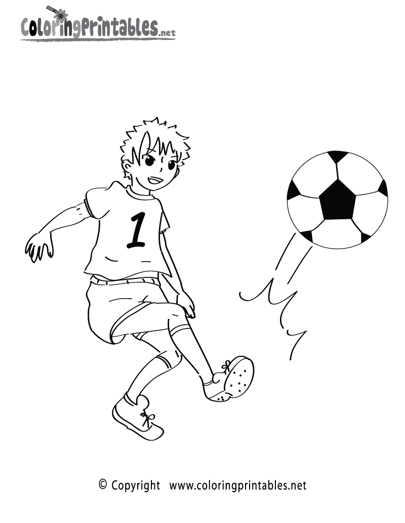 Soccer game coloring page