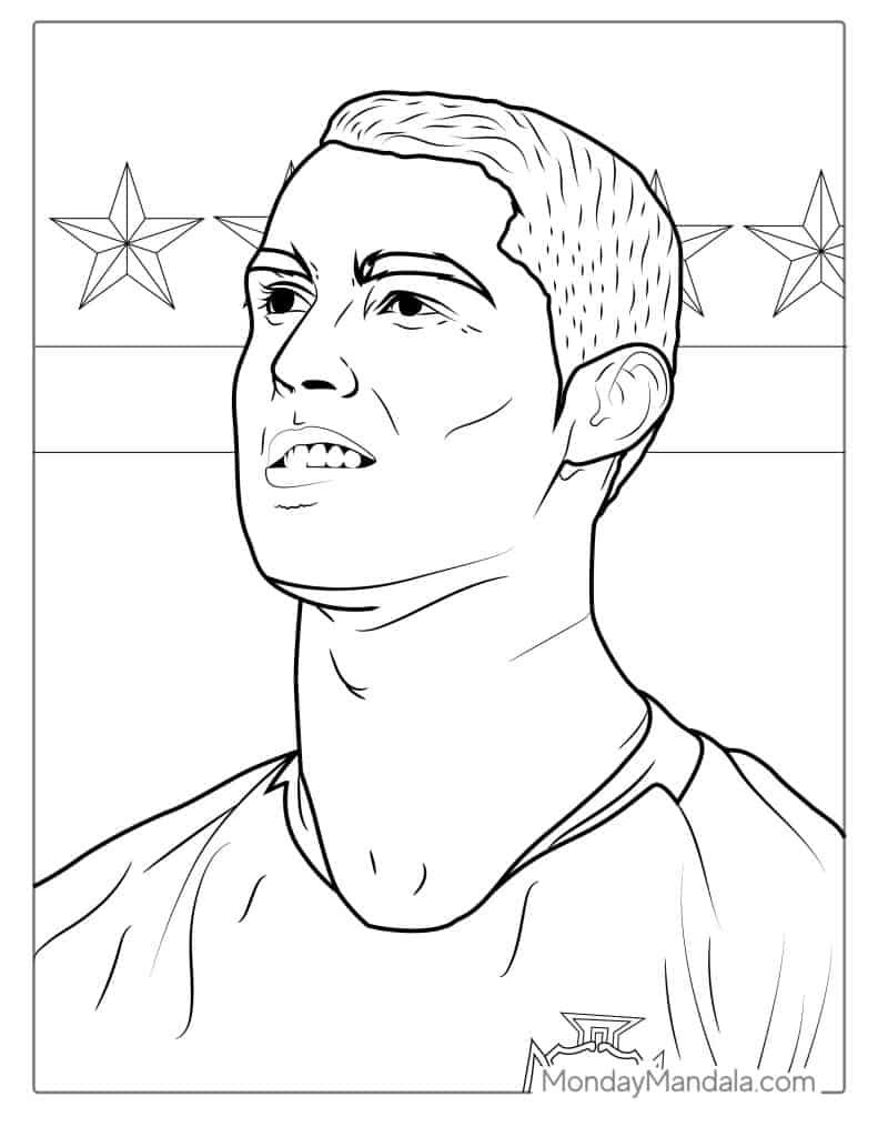 Ronaldo coloring pages free pdf printables
