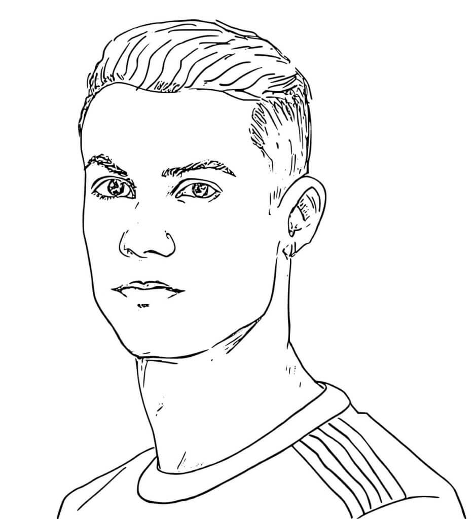 Cristiano ronaldos handsome face coloring page