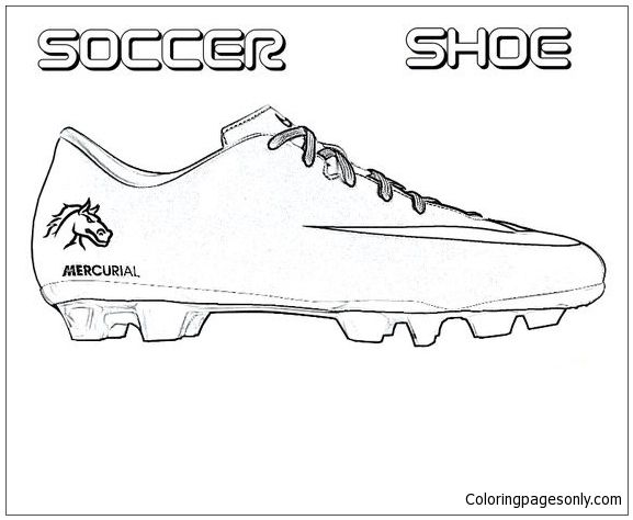 Soccer shoe coloring page