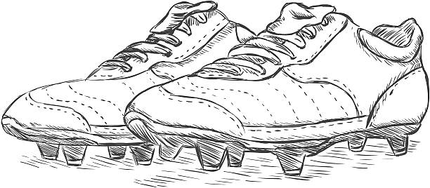 Vector sketch illustration football boots stock illustration