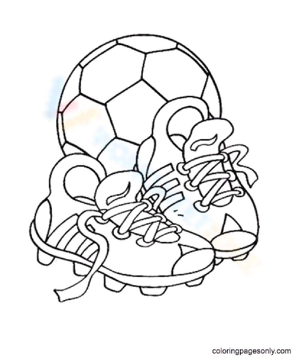 Soccer shoes and the ball worksheet
