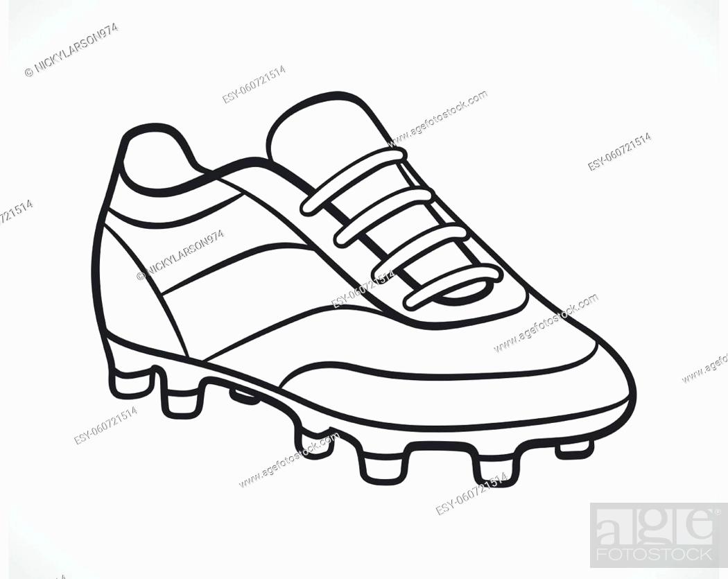Soccer shoe black and white outline illustration stock vector vector and low budget royalty free image pic esy