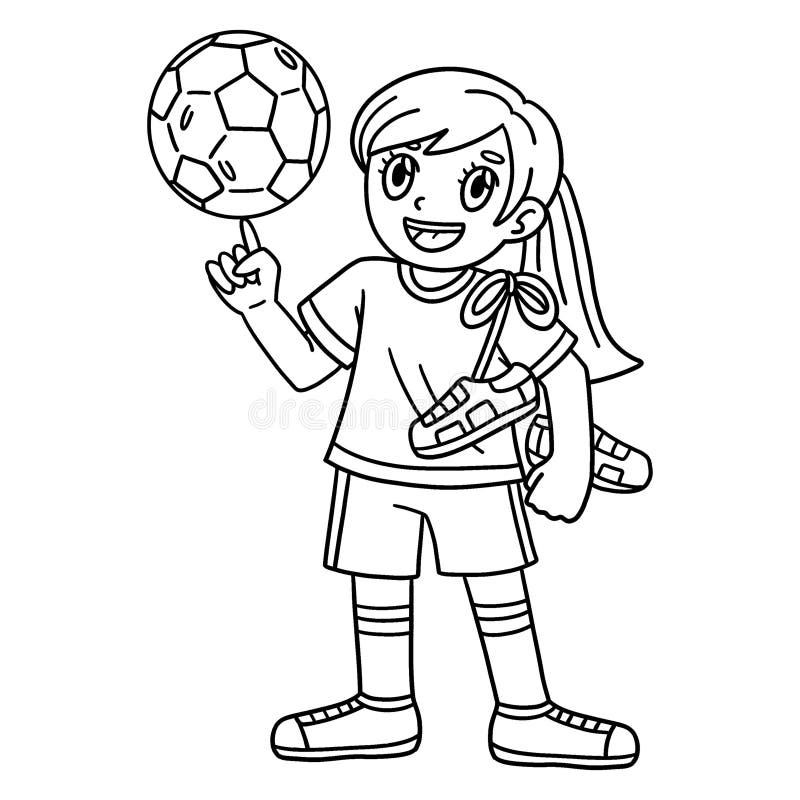 Girl soccer player coloring stock illustrations â girl soccer player coloring stock illustrations vectors clipart