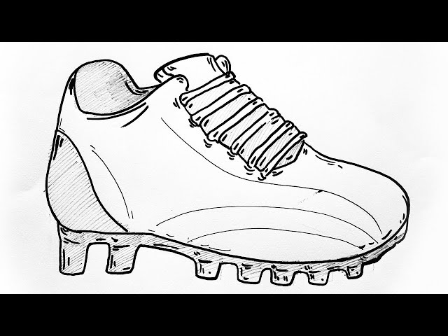 How to draw football boots football cleats drawing cleats sketch with pen pen drawing