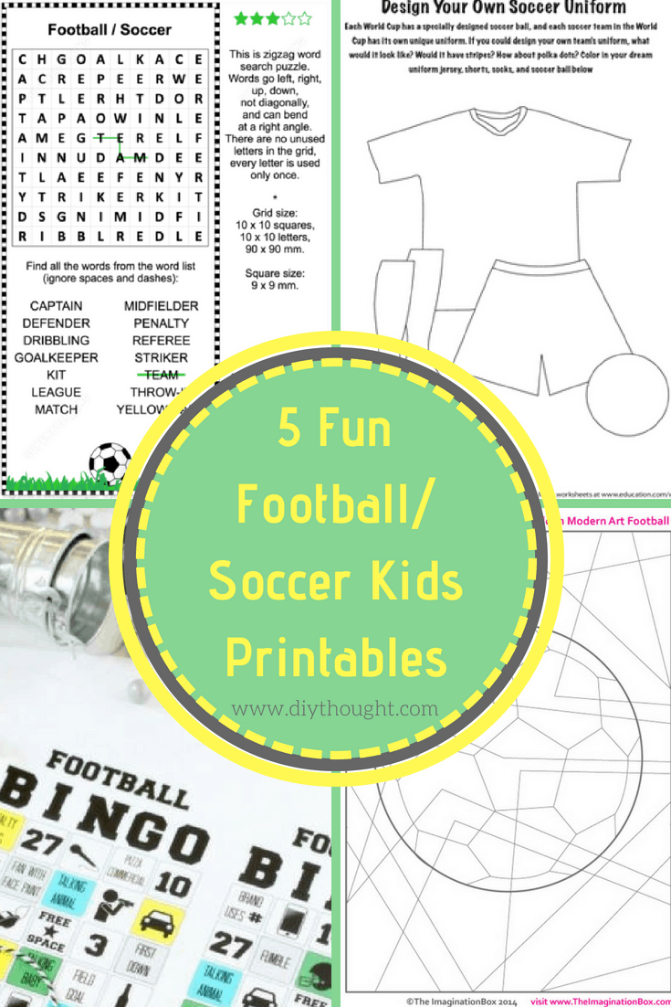 Fun football soccer kids printables