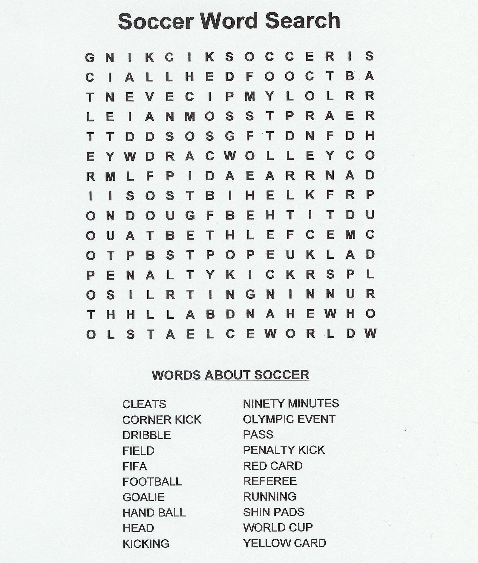 Soccer word search fun for kids activity worksheets for kids some sentences activities for kids