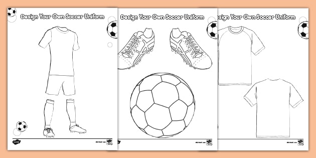 Design your own soccer uniform coloring sheets