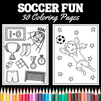 Fun soccer coloring pages by teachers helper tpt