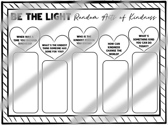 Rak week random acts of kindness week activity coloring page guidance lesson social emotional learning instant download printable pdf