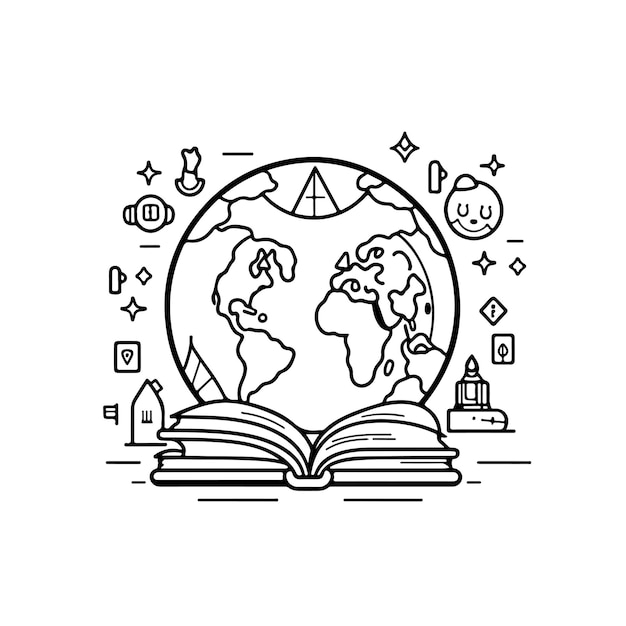 Premium vector sketch hand drawn single line art coloring page line drawing isolated on white background