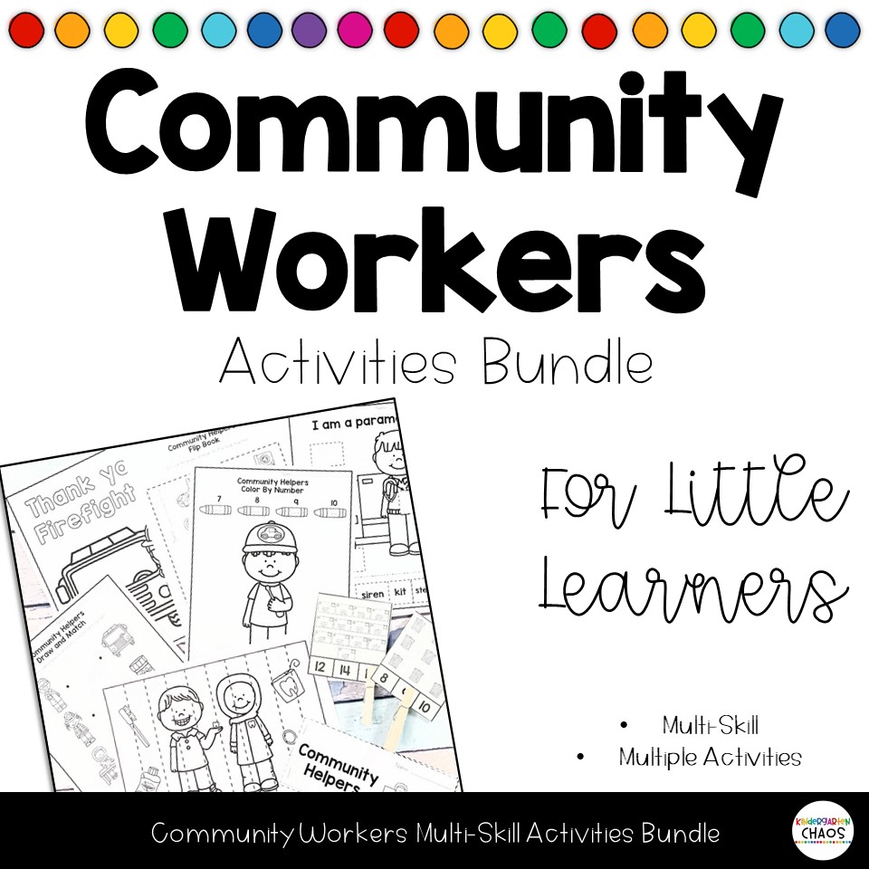 Munity helpers kindergarten activity bundle math literacy social studies