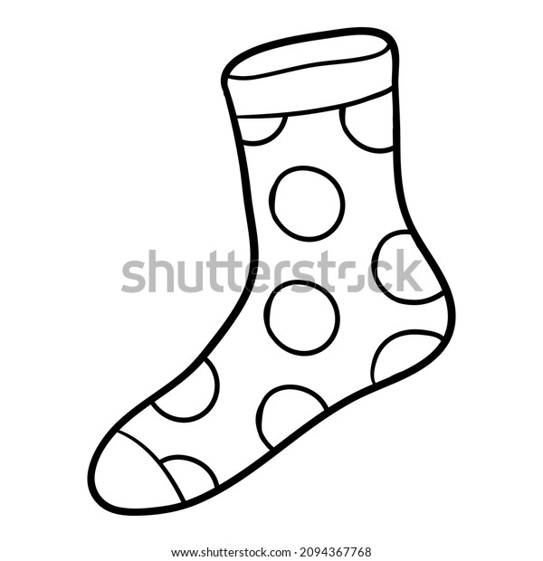 Coloring book children sock polka dot stock vector royalty free