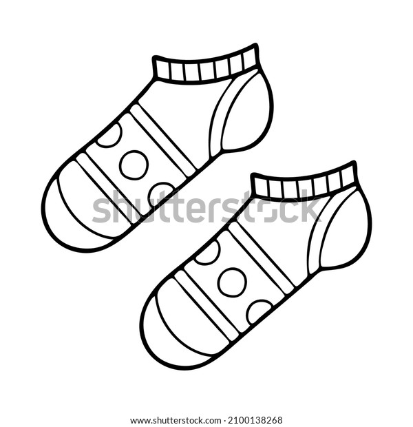 Pair warm socks coloring page clothes stock vector royalty free