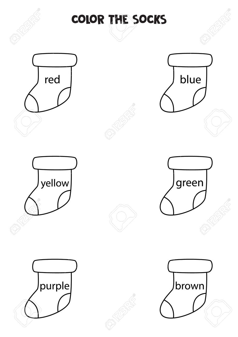 Color cute black and white socks coloring page for kids stock photo picture and royalty free image image