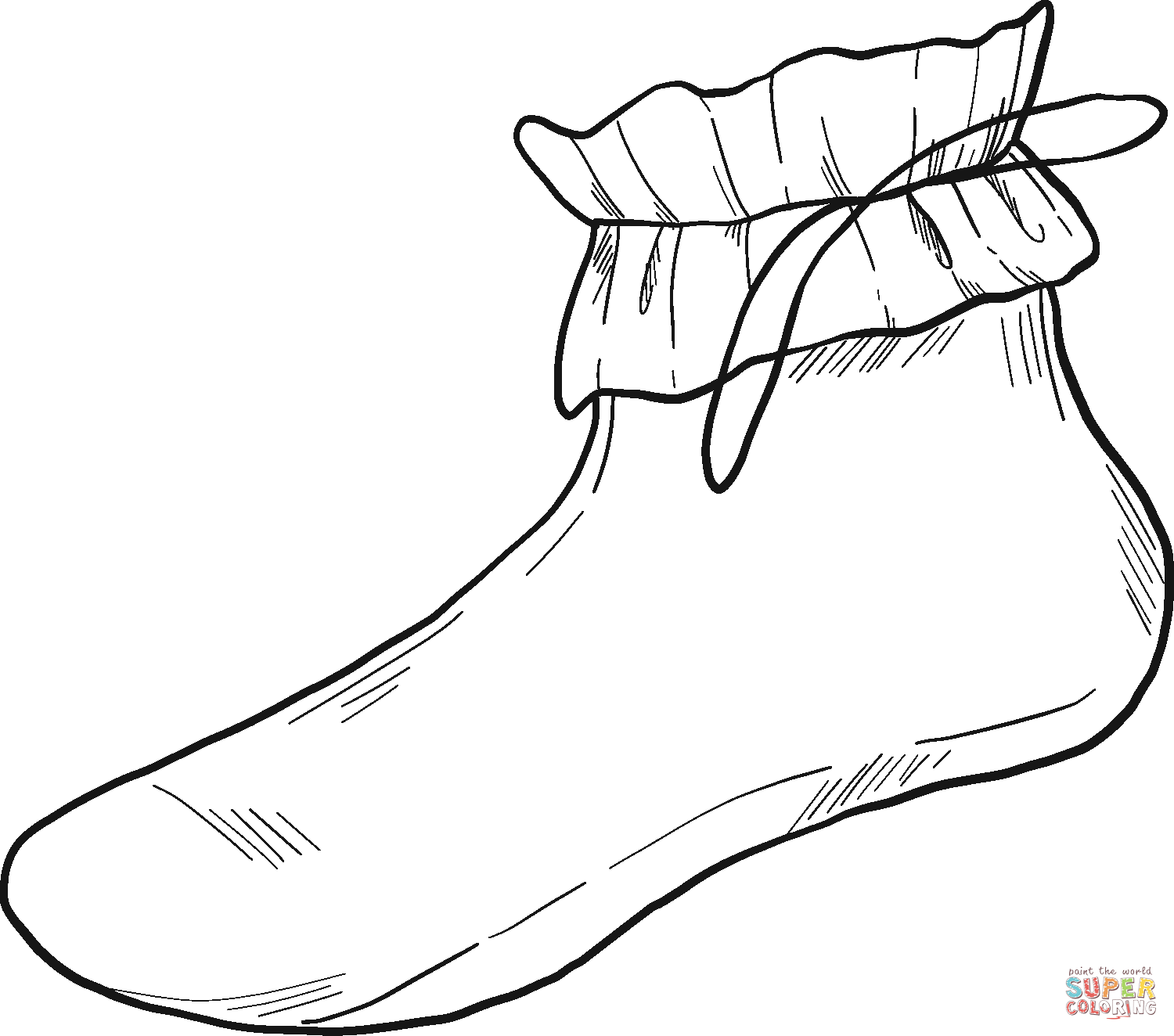 Sock coloring page free printable coloring pages